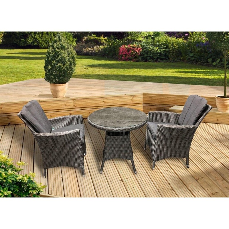Pagoda Sicily Full Rattan Set With Printed Glass