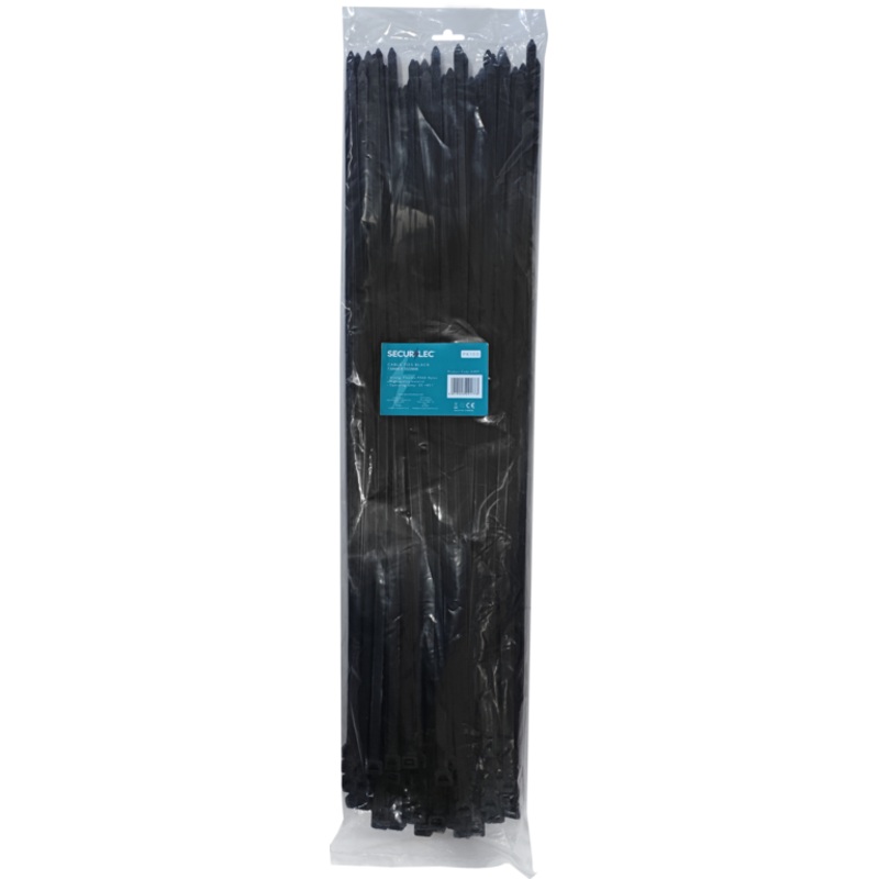 Securlec Cable Ties Black 550mm x 8mm Pack 100