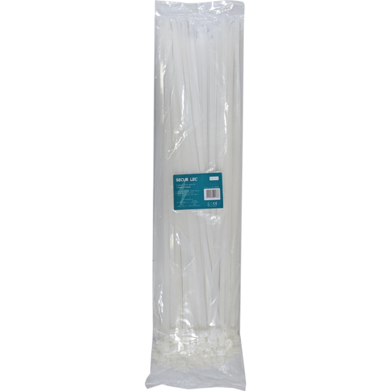 Securlec Cable Ties White 550mm x 8mm Pack 100