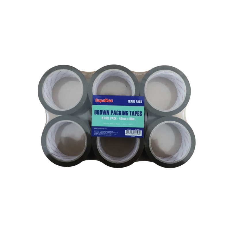 SupaDec Brown Tape 48mm  X 66mtr Pk6