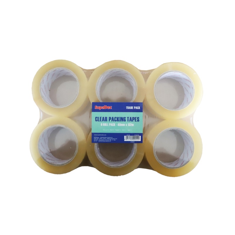SupaDec Clear Tape|48mm x 132m Pack 6|18mm x 50m|48mm x 66m Pack 6