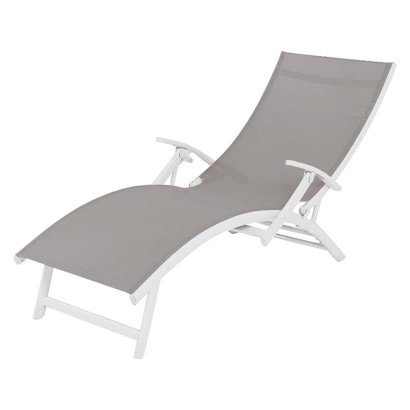 SupaGarden 4 Position Textilene Sun Lounger With Armrests