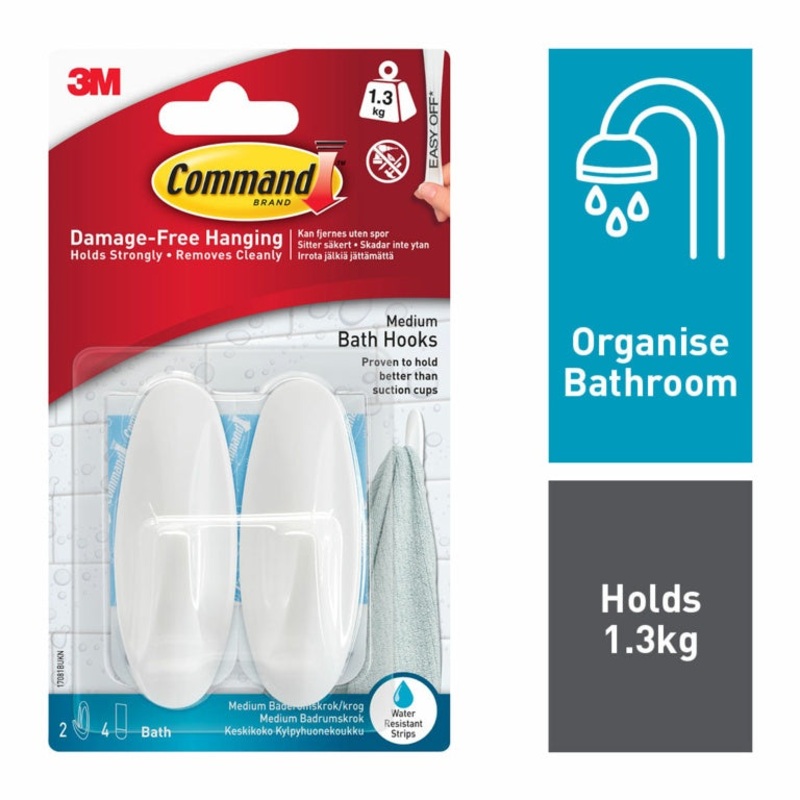 Command Bath Medium Designer Hooks