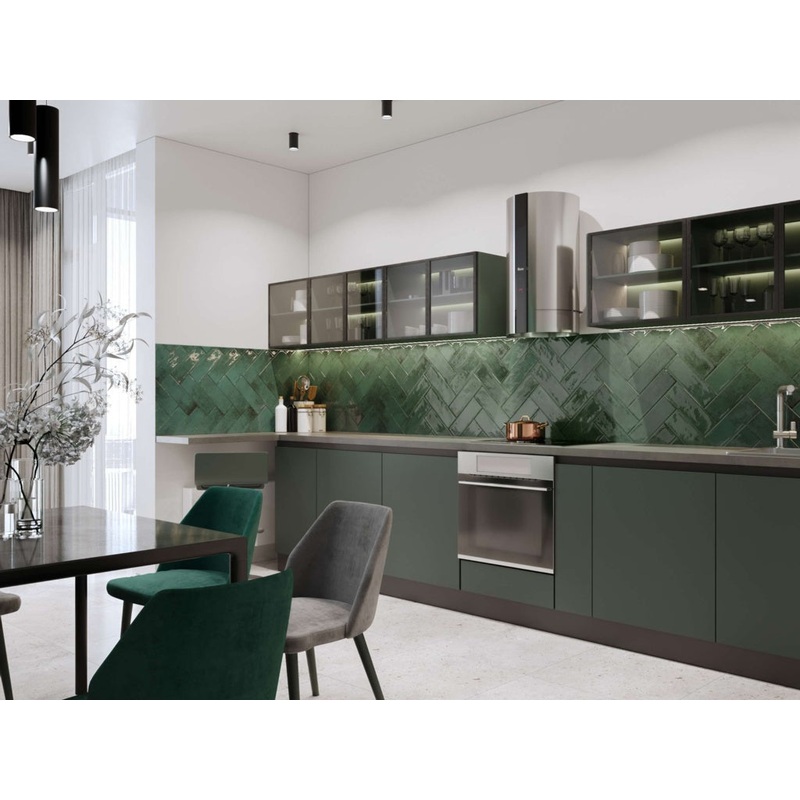 Golden Tile Vintage Green Ceramic Wall Tile 300 x 100mm 0.84m2