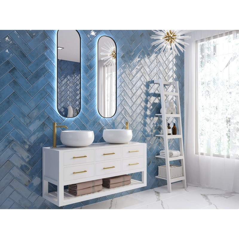Golden Tile Vintage Llight Blue Ceramic Wall Tile 300 x 100mm 0.84m2