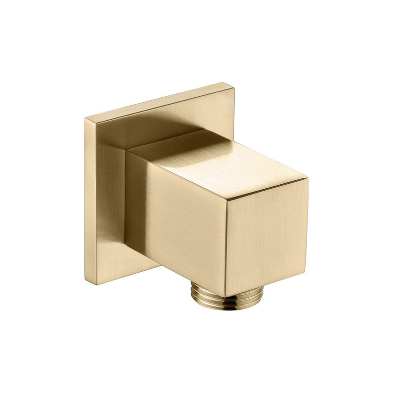 Square Wall Outlet Elbow – Brushed Brass