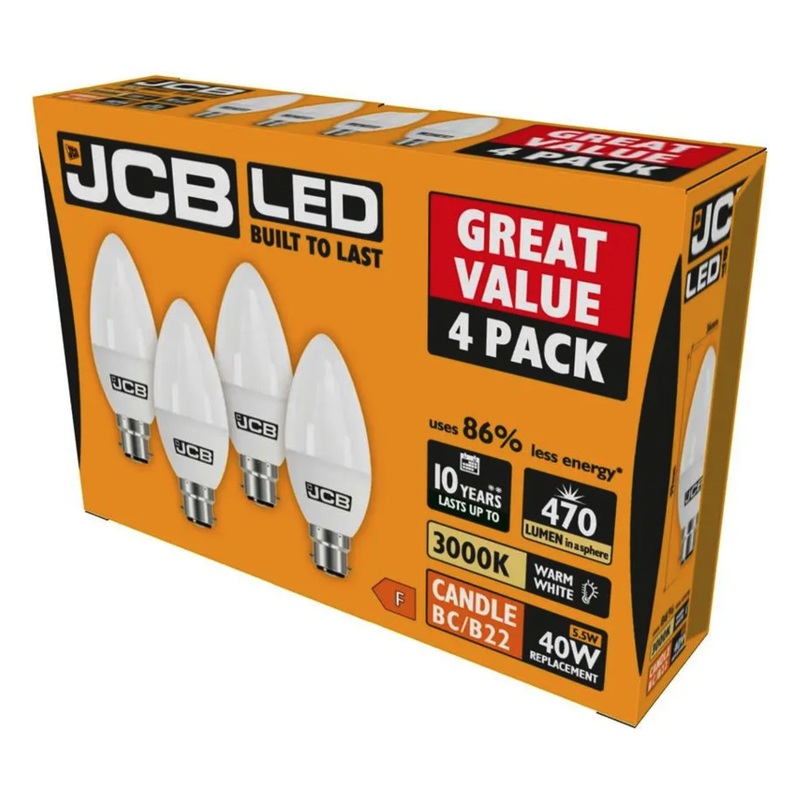JCB Candle BC 3000k B22 Warm White