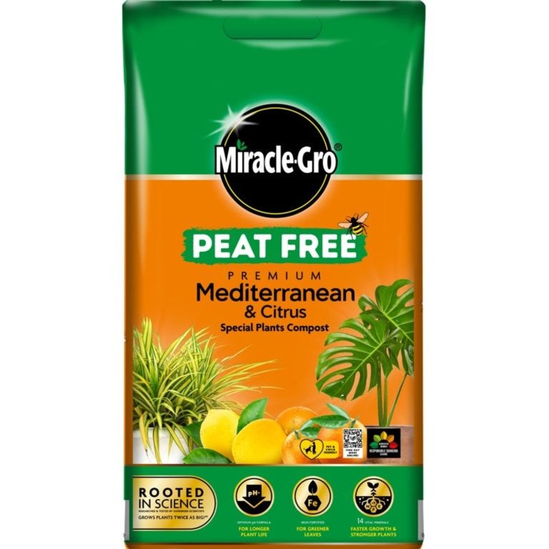 Miracle-Gro Peat Free Premium Mediterranean & Citrus Compost