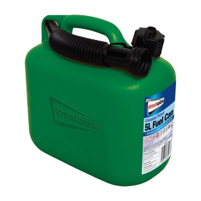 Streetwize Unleaded Fuel Can Green 5L