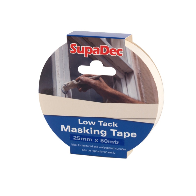 SupaDec Low Tack Masking Tape|50mm x 50m|25mm x 50m|38mm x 50m