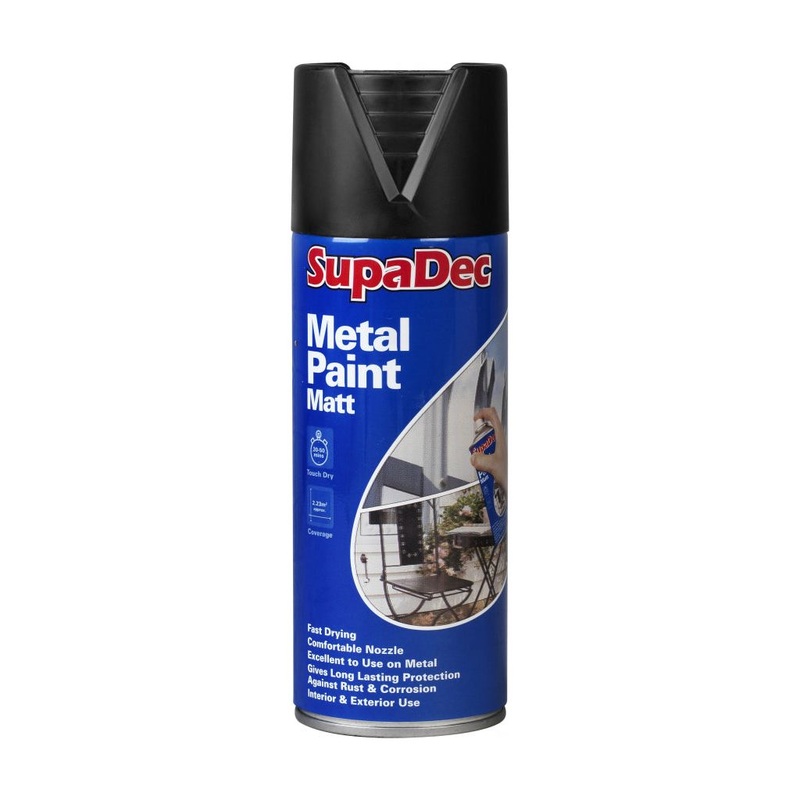 SupaDec Metal Spray Paint|400ml Matt Black|400ml Gloss Black|400ml Gloss White