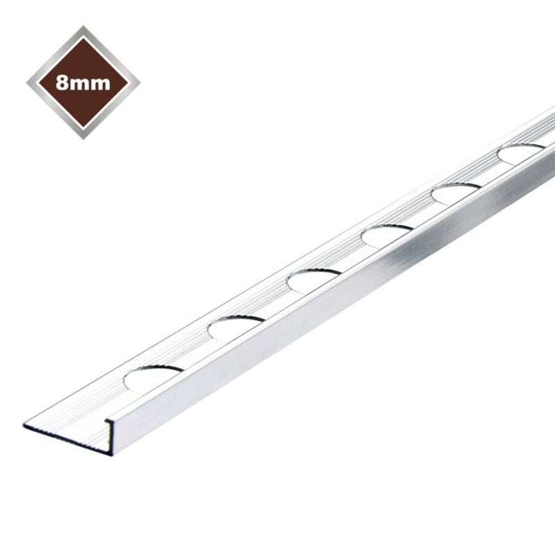 Tile Rite 8mm L Profile Metal Tile Trim – Chrome (8mm x 2.4m)