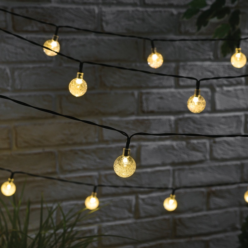 80 LED Solar Bubble String Light – Warm White