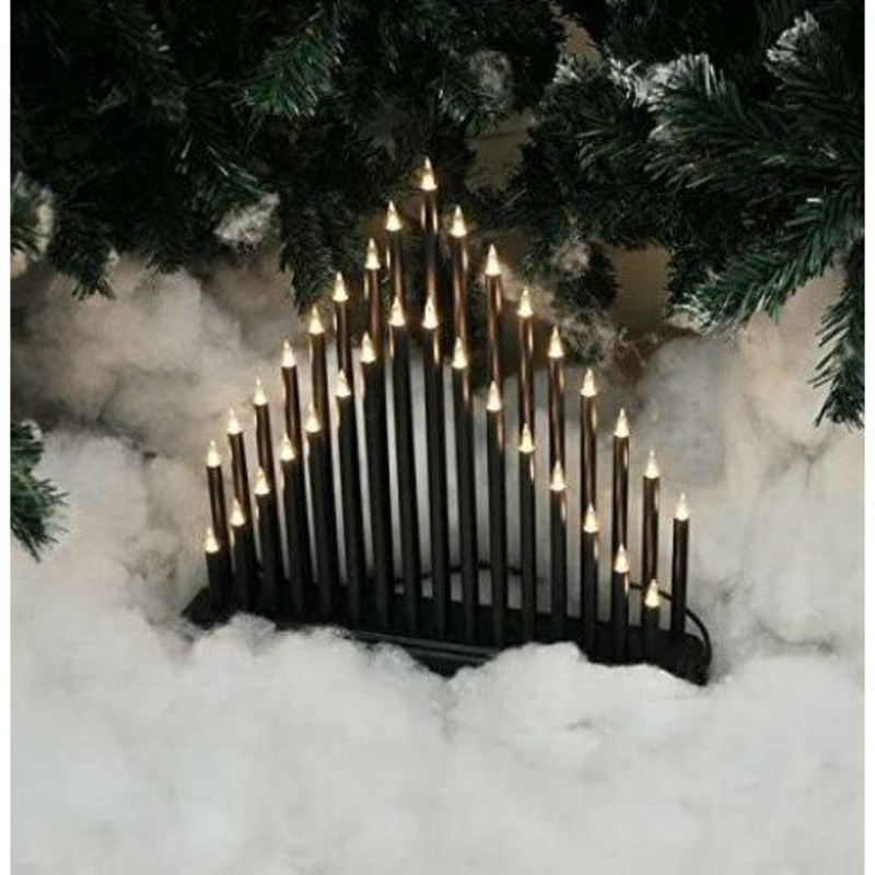Christmas Candle Bridge Decoration 33 Bulb Pipe Black Light Up Xmas Arch