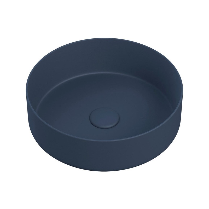 Nanka 355mm Ceramic Round Washbowl & Waste – Matt Deep Blue