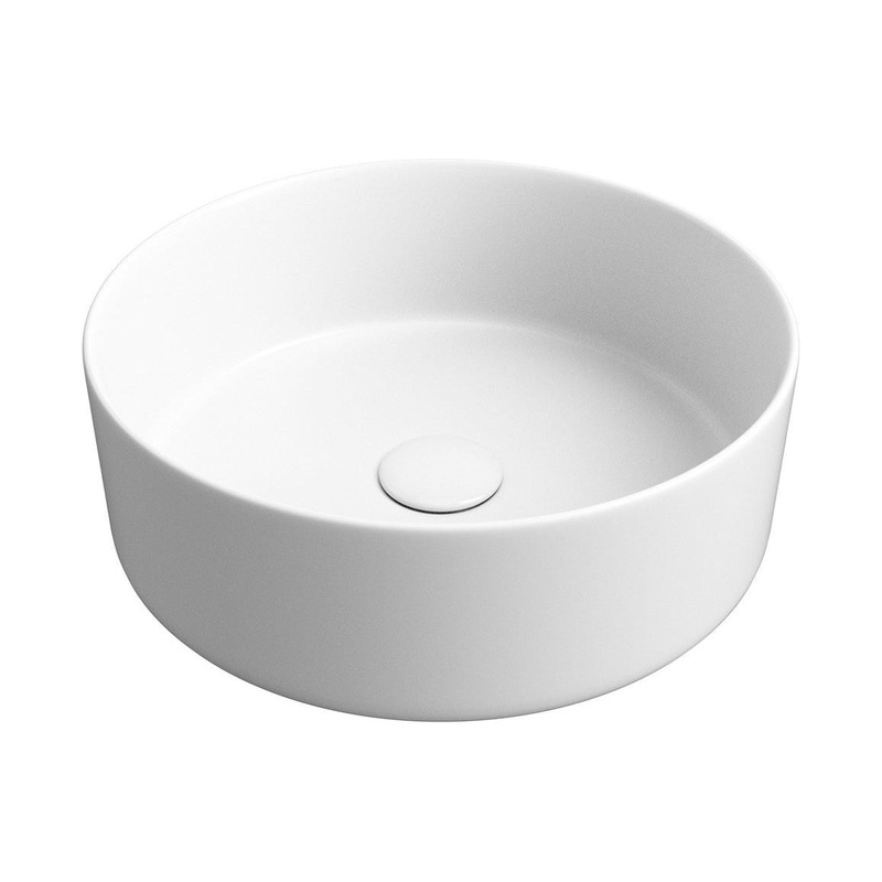 Nanka 355mm Ceramic Round Washbowl & Waste – Matt White