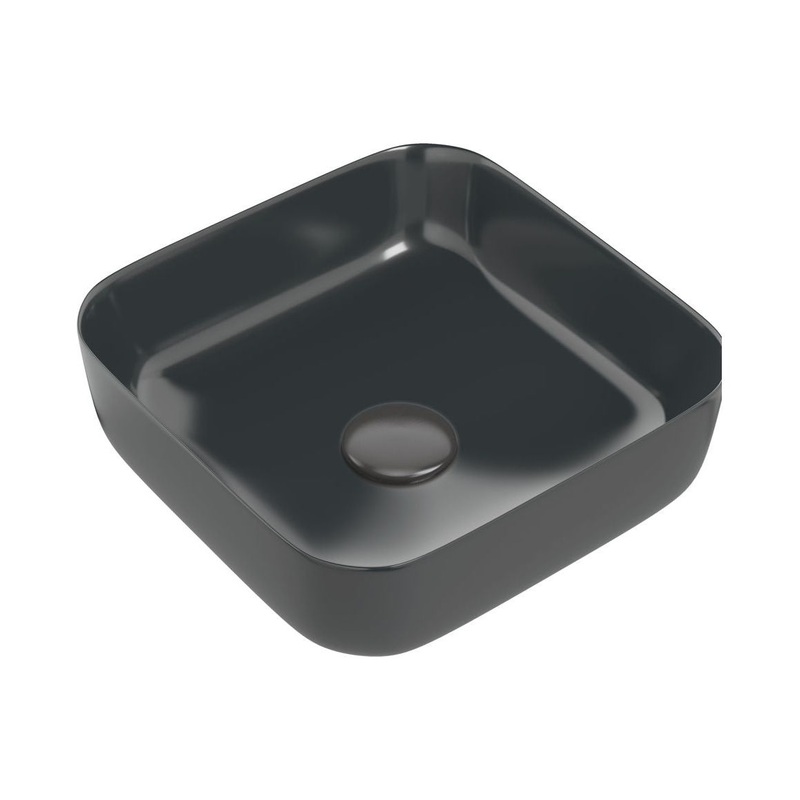 Nanka 400mm Ceramic Square Washbowl & Waste – Matt Black