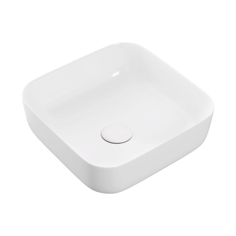 Nanka 400mm Ceramic Square Washbowl & Waste – Matt White
