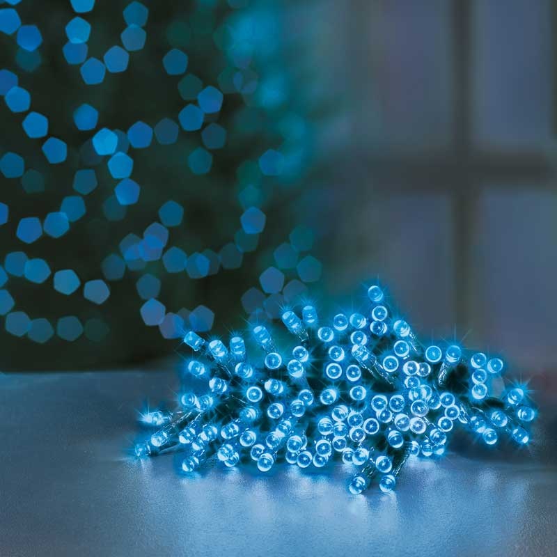 Premier 100 Multi-Action Battery Operated LED TIMELIGHTS with Timer  Blue