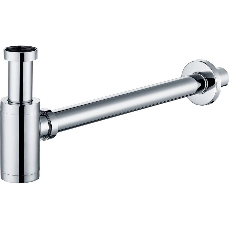 Modern Bottle Trap, Extension & Flange – Chrome