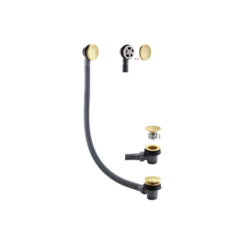 Sprung Bath Waste & Overflow – Brushed Brass