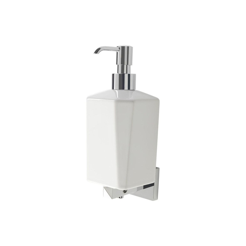 Abbeville Wall Mounted Soap Dispenser – Chrome & White