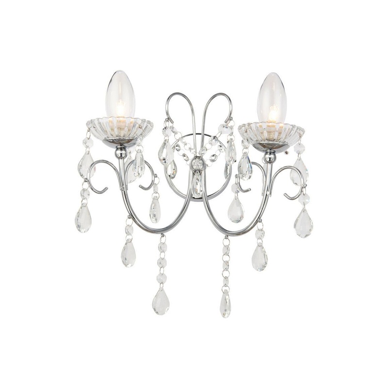 Birchmount 2 Arm Chandelier Wall Light – Chrome