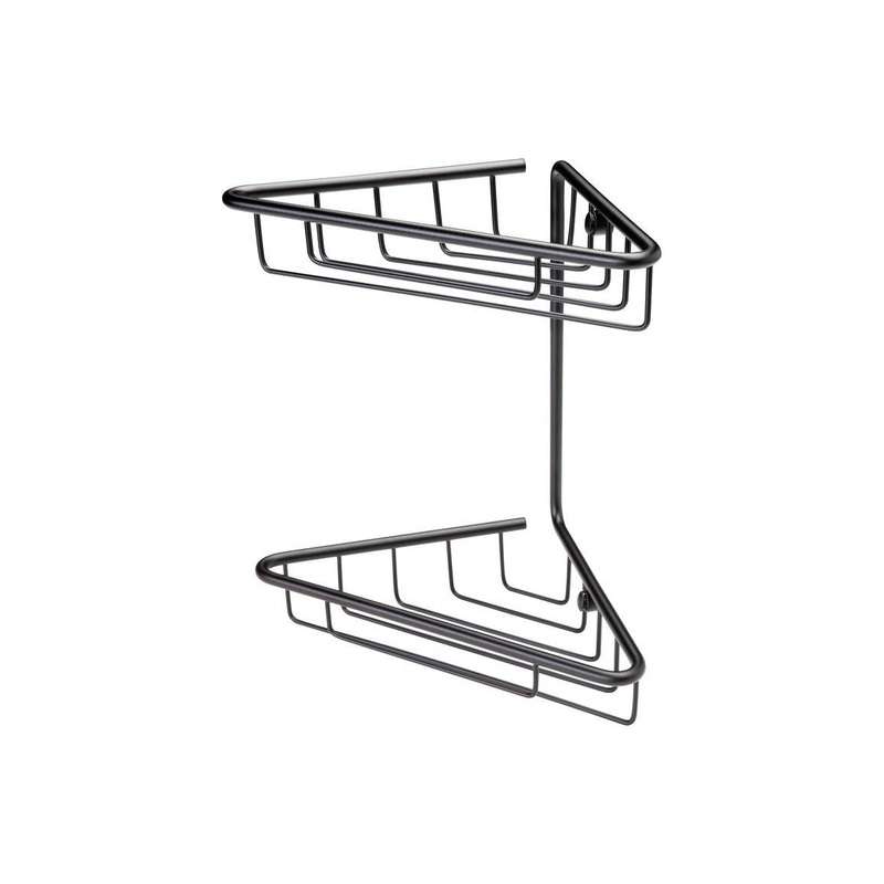 Rockwood 2-Tier Corner Shower Caddy – Black