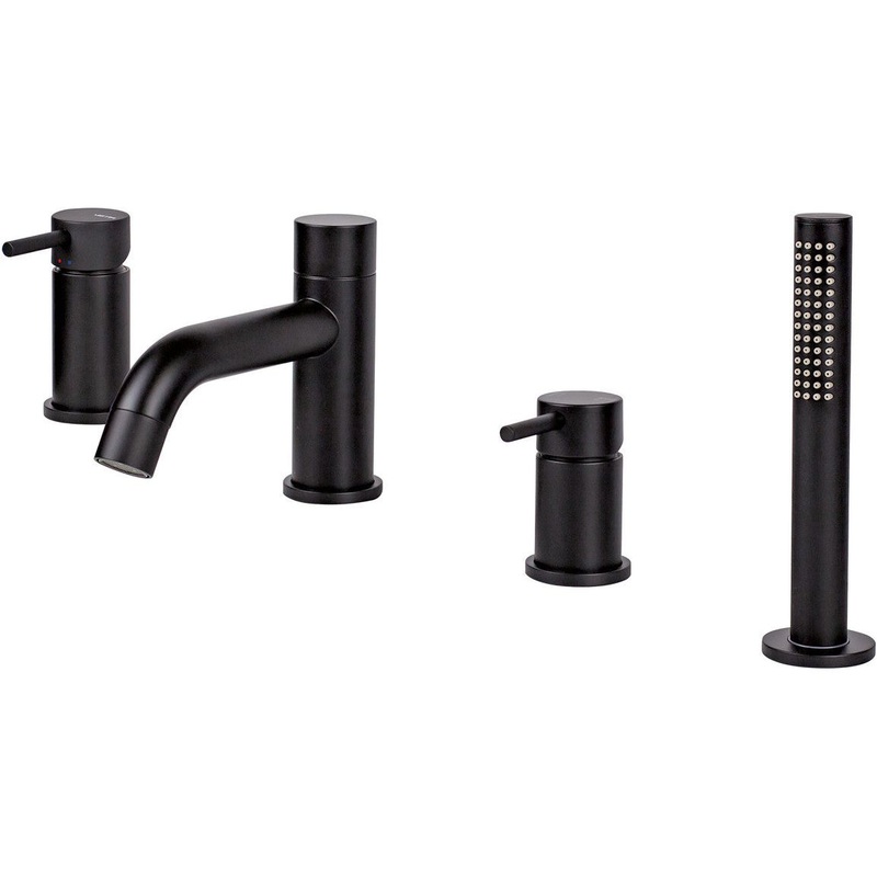 Vema Maira 4-Hole Deck Mounted Bath/Shower Mixer – Matt Black
