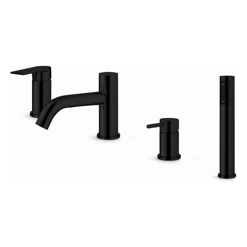 Vema Timea 4-Hole Deck Mounted Bath/Shower Mixer – Matt Black