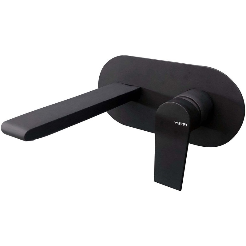 Vema Timea Wall Mounted Basin Mixer – Matt Black