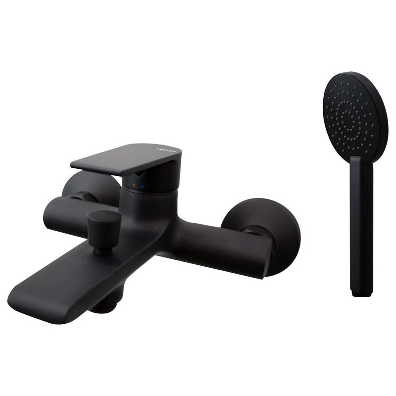 Vema Timea Wall Mounted Bath/Shower Mixer – Matt Black