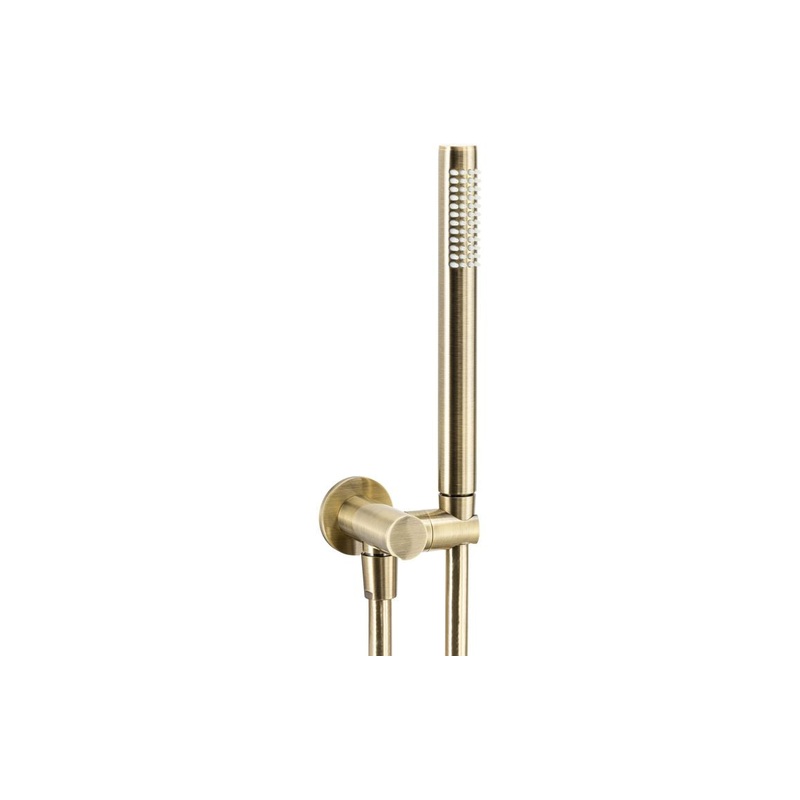 Abode Euphoria Circular Wall Outlet, Handset & Bracket Set – Antique Brass