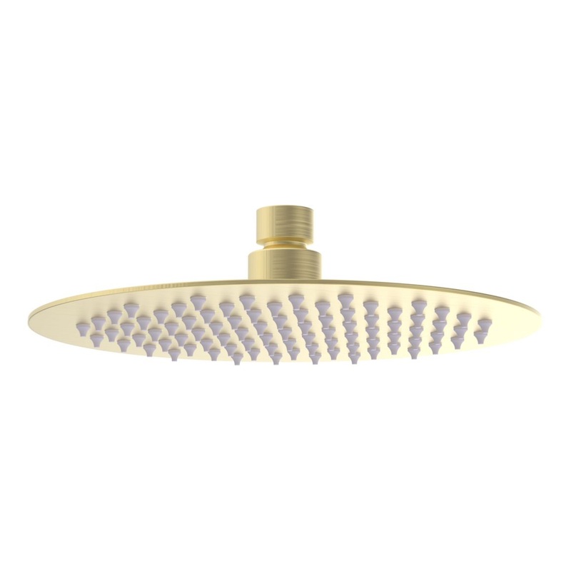 Berry 200mm Round Ultraslim Showerhead – Brushed Brass