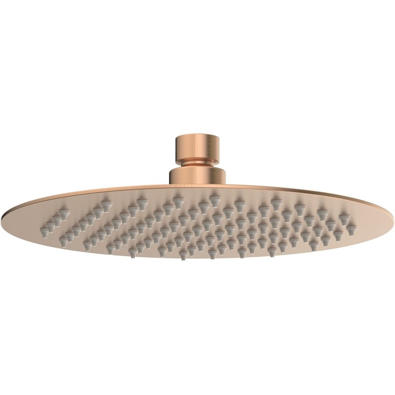 Berry 200mm Round Ultraslim Showerhead – Brushed Bronze