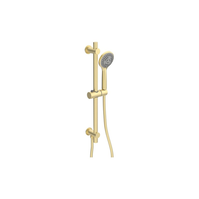 Berry Round Riser Rail Kit w/Elbow & 3 Mode Handset – Brushed Brass
