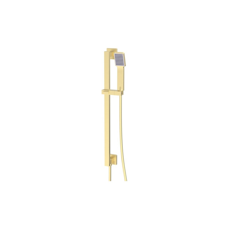 Engleman Square Riser Rail Kit w/Elbow & Handset – Brushed Brass