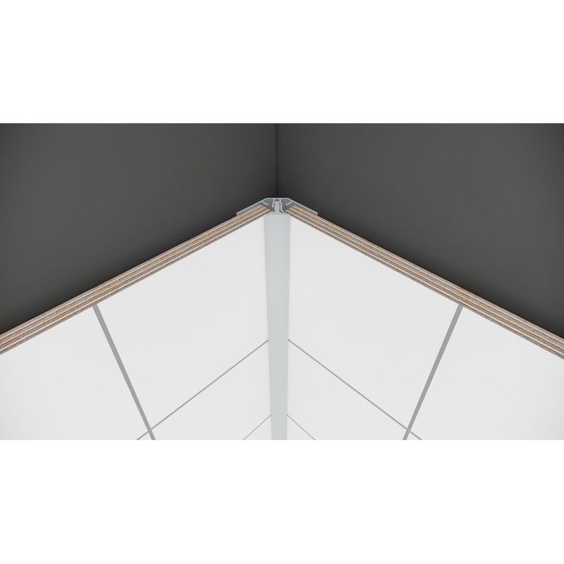 Fibo Aluminium 2-Part Internal Corner Profile 2.4m