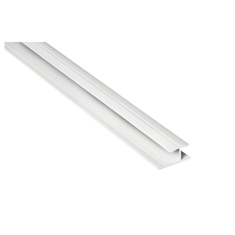Fibo White PVC H-Shaped Stacking Profile 2.4m