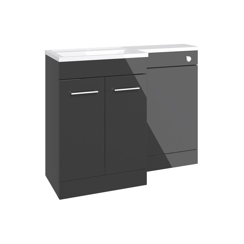 Grove 1000mm F/S L-Shape Pack & Basin (LH) – Anthracite Gloss
