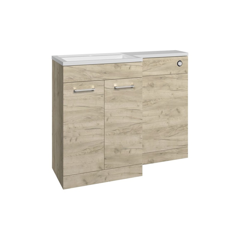 Grove 1000mm F/S L-Shape Pack & Basin (LH) – Oak