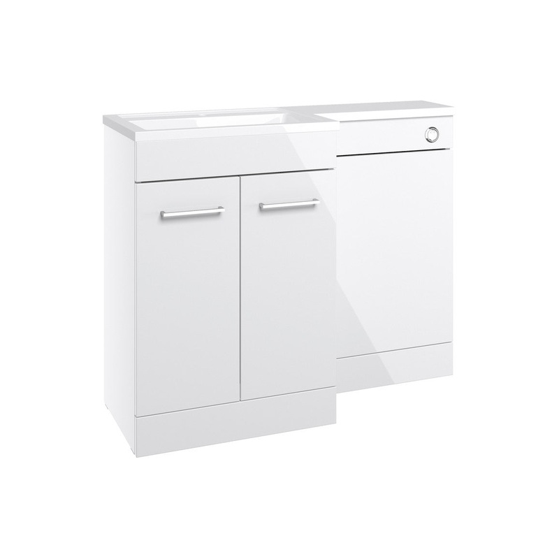 Grove 1000mm F/S L-Shape Pack & Basin (LH) – White Gloss
