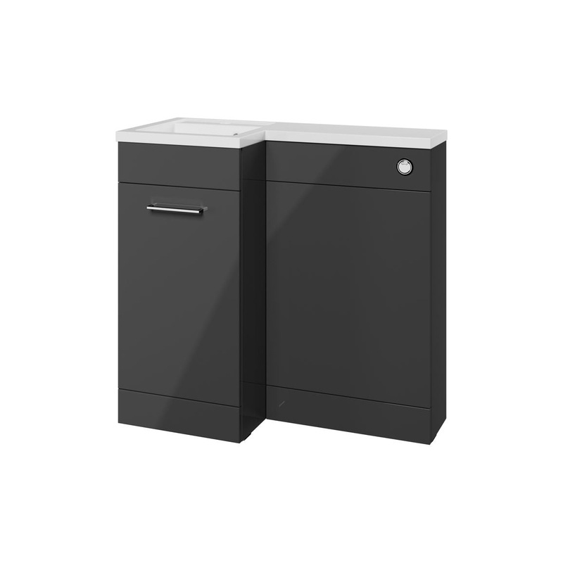 Grove 900mm F/S L-Shape Pack & Basin (LH) – Anthracite Gloss