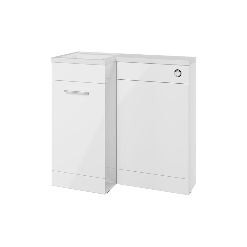 Grove 900mm F/S L-Shape Pack & Basin (LH) – White Gloss