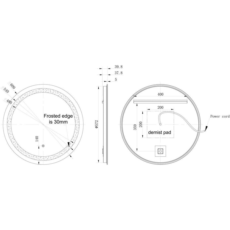Nile 800mm Round Front-Lit LED Mirror