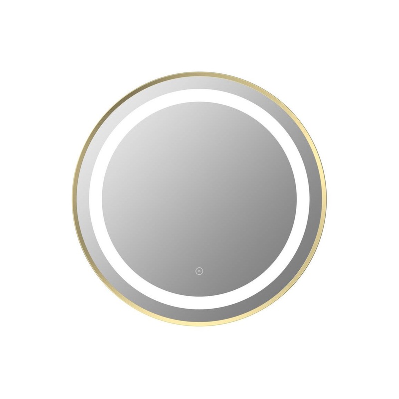 Rhine 600mm Round Front-Lit LED Mirror – Brushed Brass