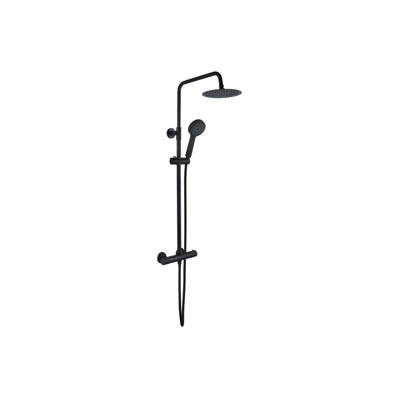 Round Thermostatic Bar Mixer w/Riser Kit – Matt Black