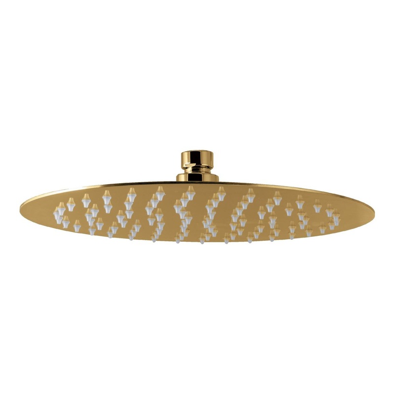 Vema Tiber 250mm Round Showerhead – Brushed Brass