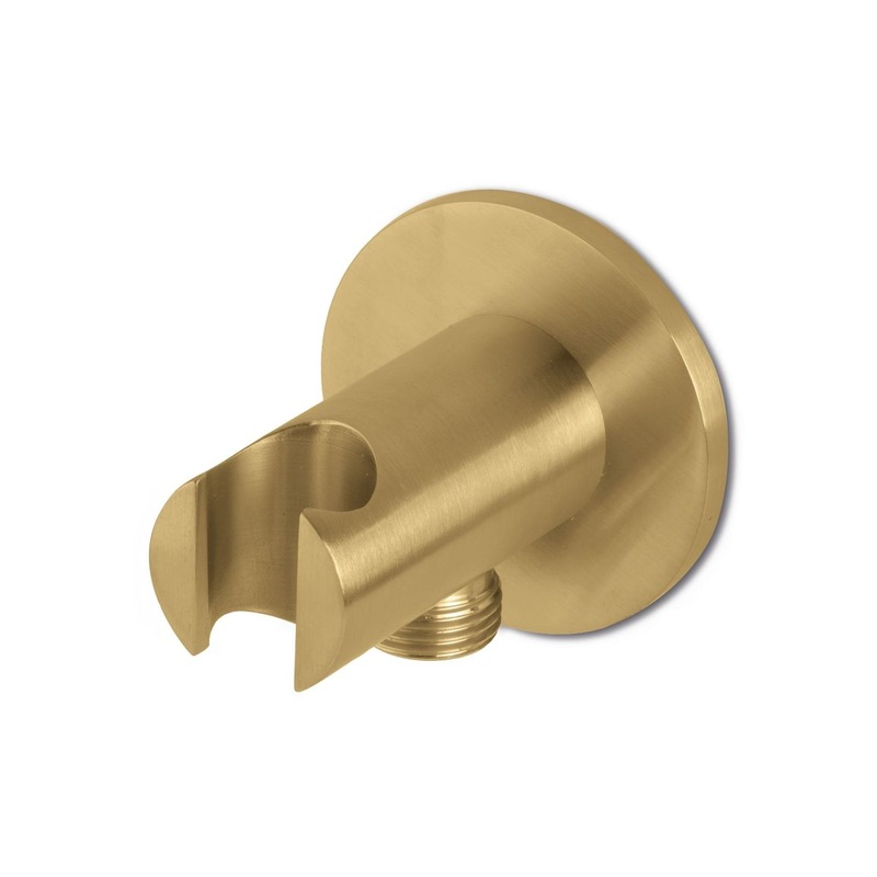 Vema Tiber Handset Wall Bracket & Outlet – Brushed Brass
