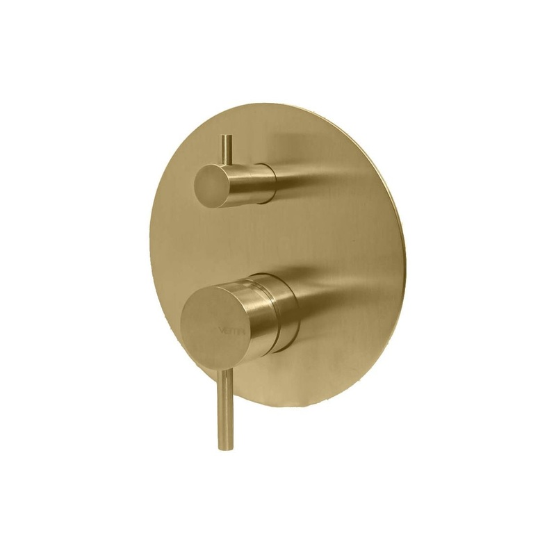 Vema Tiber Two Outlet Shower Mixer w/Diverter – Brushed Brass